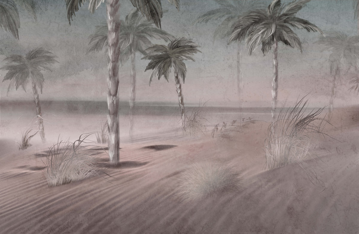 Vintage Palm Mural – Colorful